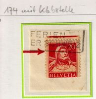 Rollenmarke 174 RM, Verschnitten Klebstelle oben