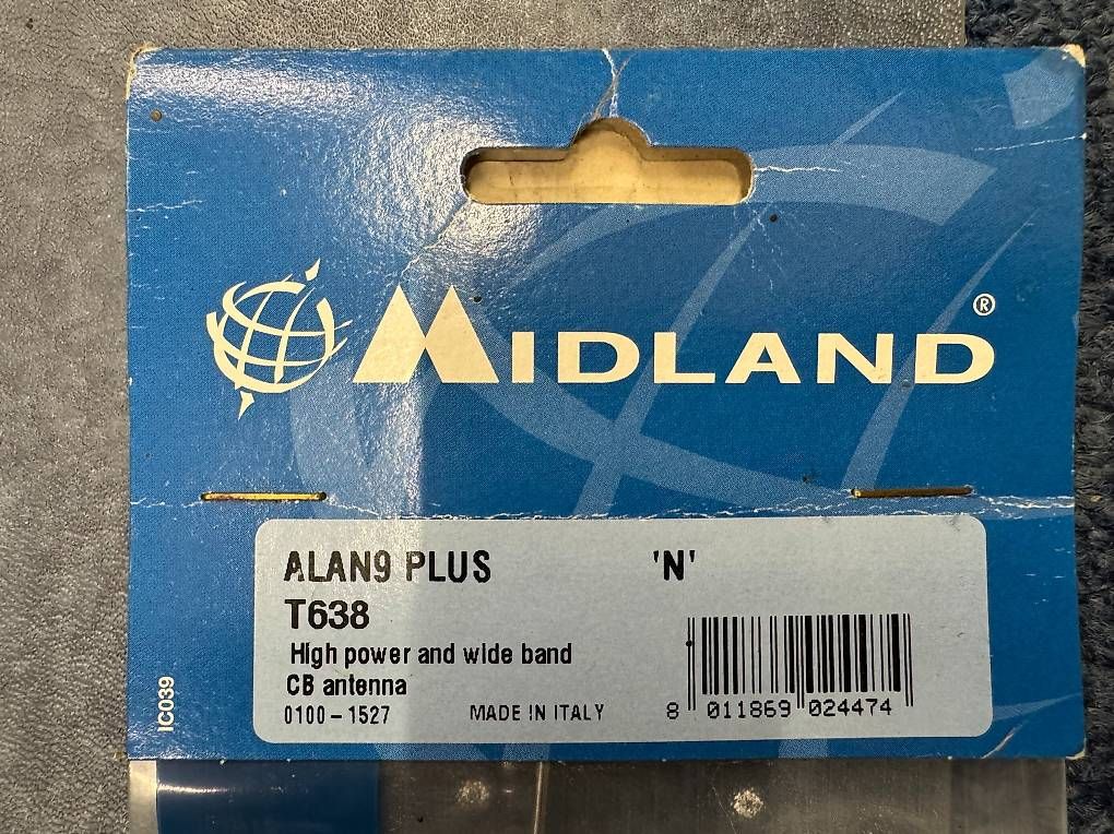 Radiocomunicazione: Vendo Antenna Midland Alan 9 Plus, nuova – Usato da S. Vittore venduto da damonbonesi 3