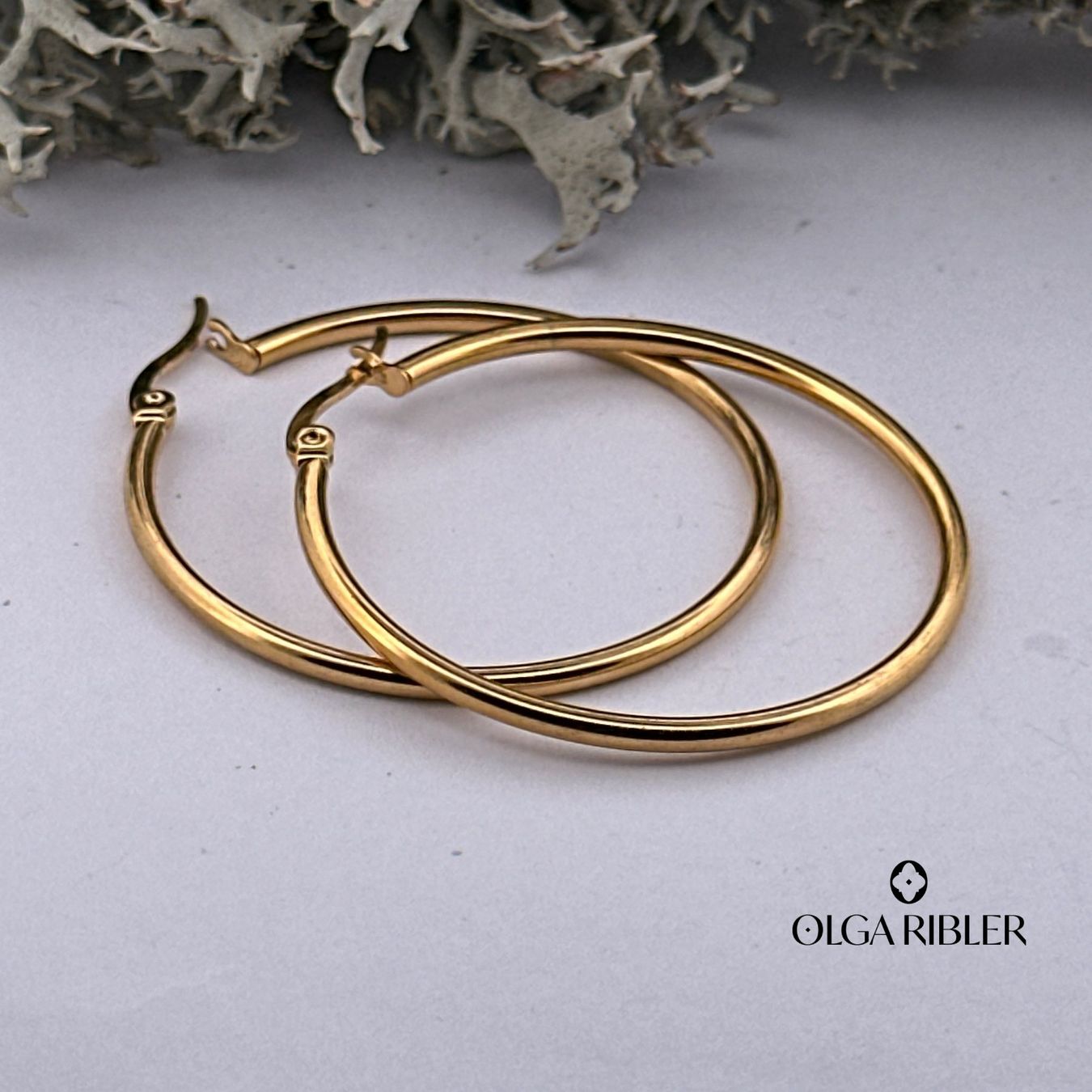 Olga Ribler Orecchini pendenti & Orecchini a lobo: Extra Leichte Creolen 40 mm Edelstahl – Nuovo (secondo la descrizione) da Luzern venduto da Schmuckoutlet 1