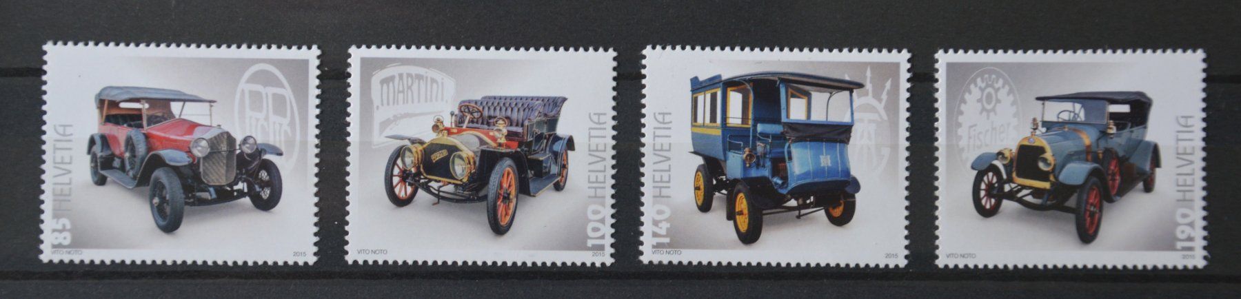 Tutti i francobolli: 2015 Satz Sondermarken «Schweizer Automobile», postfrisch – Nuovo (secondo la descrizione) da Niederhasli venduto da Bruredi57