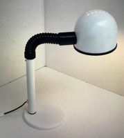 Tischlampe von ALDA Schweden weiss mit Schwanenhals 70er