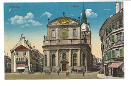 Yverdon (VD) l' Eglise - Stadtzentrum - Coiffeur - 1915