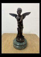 Bronze Engel Amor Figur H. Moreau Marmorsockel guter Zustand