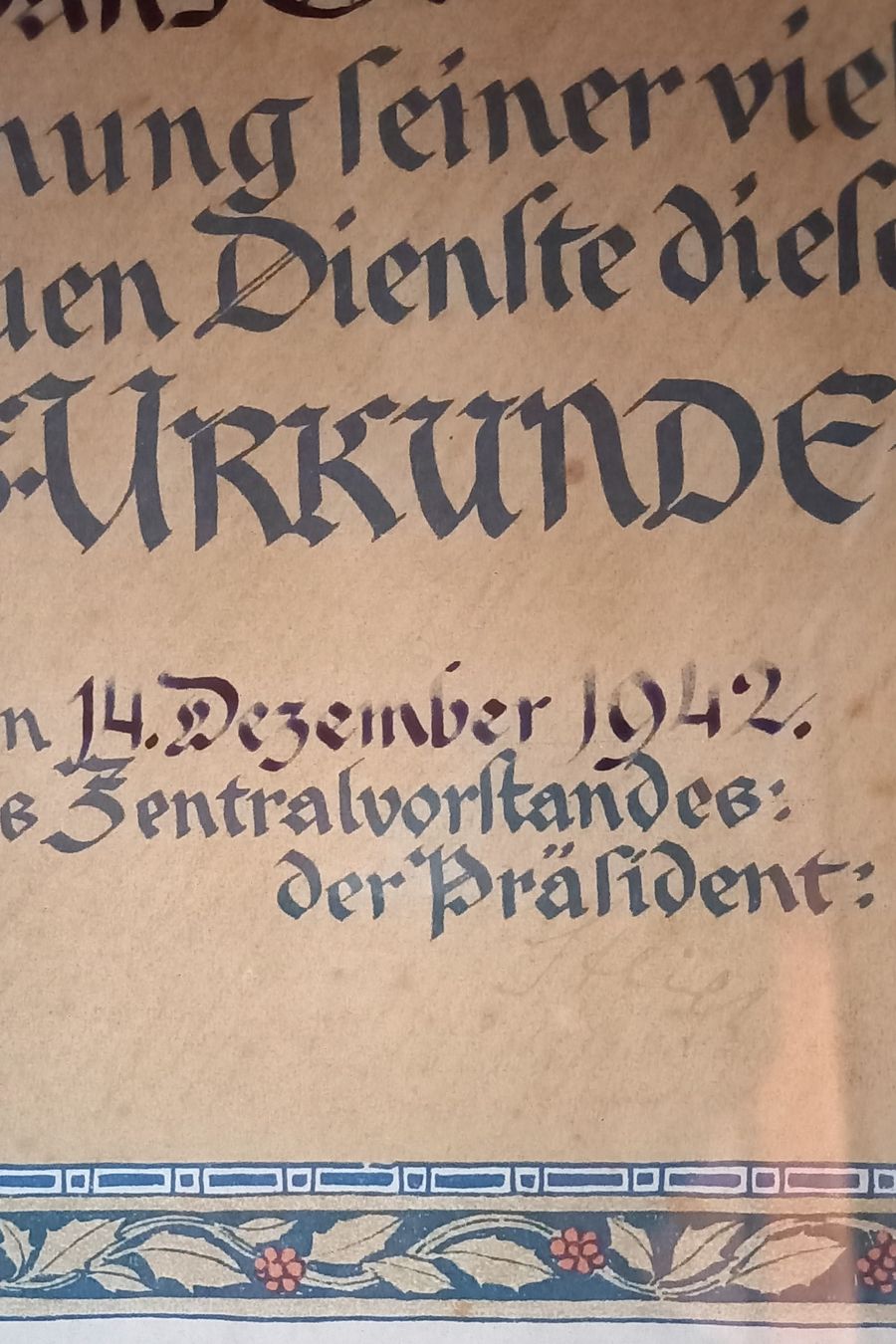 Dokumente: URKUNDE von 1942 / in antikem Bilderrahmen – Gebraucht aus Marbach LU von Ilrebo 4