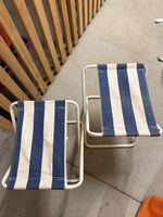 2 Klappstühle mit Streifen blau/weiss Campingstuhl Guter Zus
