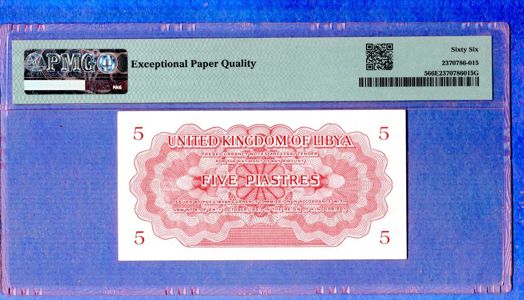Banconote: Libya 5 piastres UNC – Nuovo e nell'imballaggio originale da Leibstadt venduto da baroc333 1