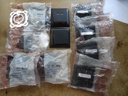 1 Posten FELLER EDIZIOdue Abdecksets schwarz teilweise OVP