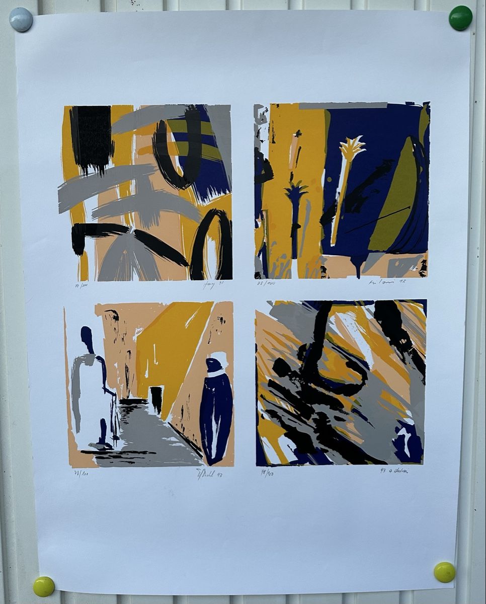 Grafiken & Lithographien: Sérigraphie signée de 4 artistes différents – Gebraucht aus Gampelen von theboywhoworks