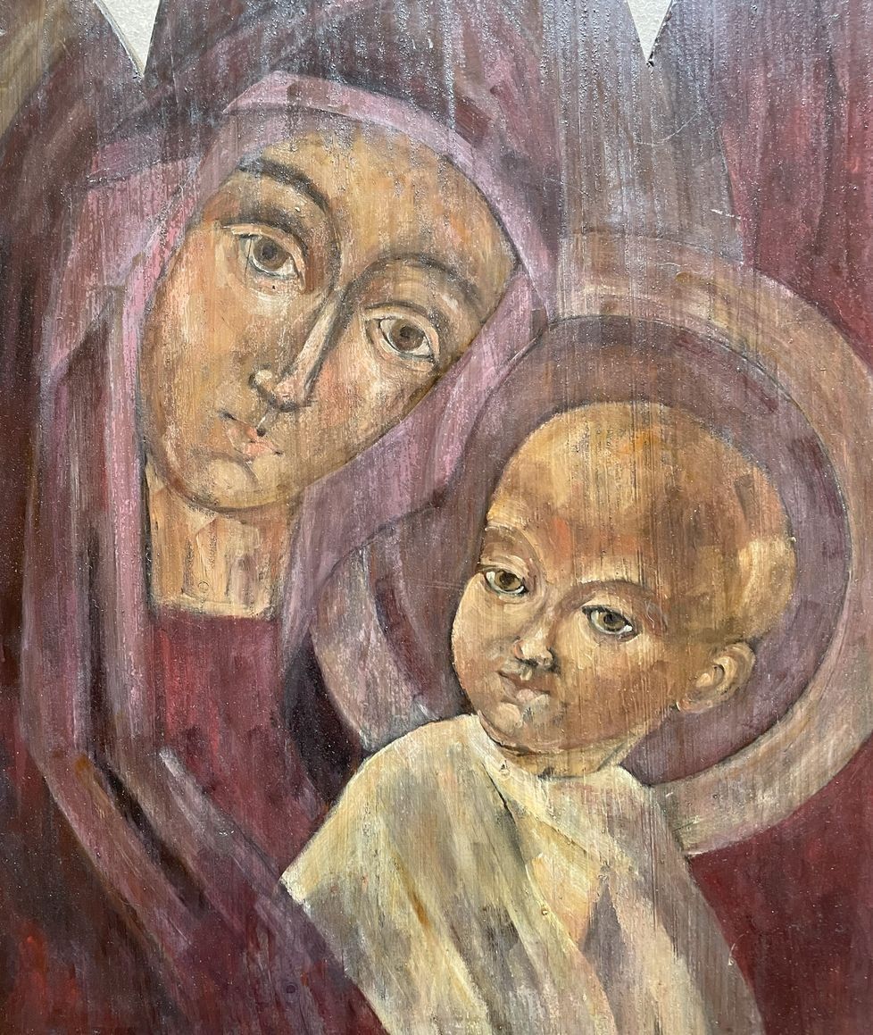 Tableaux: Holzikone, Madonna mit Jesuskind, modern – Neuf (Voir description) à Dielsdorf par bonambler 1