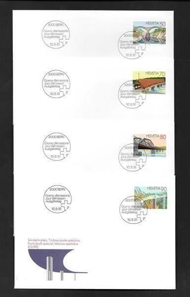 Tutti i francobolli: 4 FDC 814-817 Serie Einzelmarken ET 10.9.1991 – Nuovo (secondo la descrizione) da Olten venduto da clotaldi