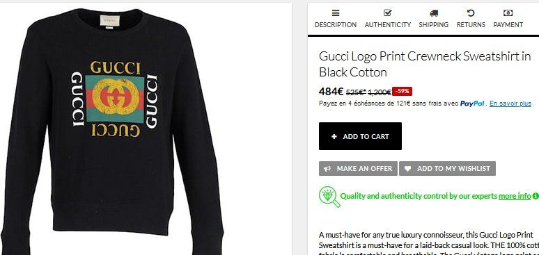Gucci Maglioni & Felpe: Sweatshirt Gucci .8/ S – Usato da Collonges venduto da arashee 5
