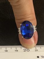 Jolie Bague 59 avec pierre bleue ovale neuve