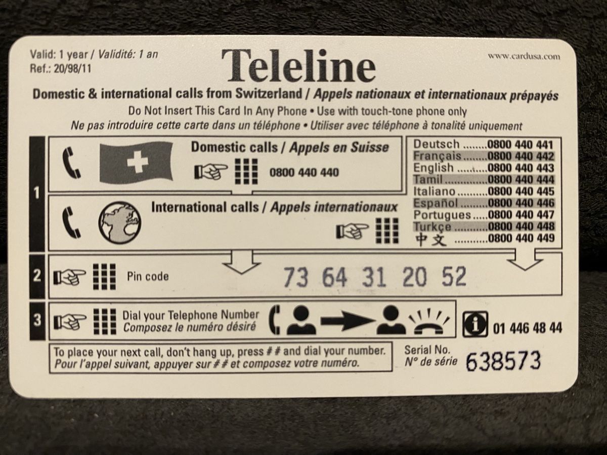 Telefon- & Taxkarten: Teleline – Gebraucht aus Lausanne von babacard10 1