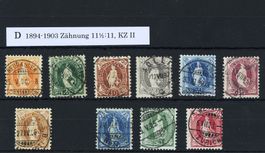 1894-1903: Stehende Helvetia, D-Serie mit Voll-Stempeln