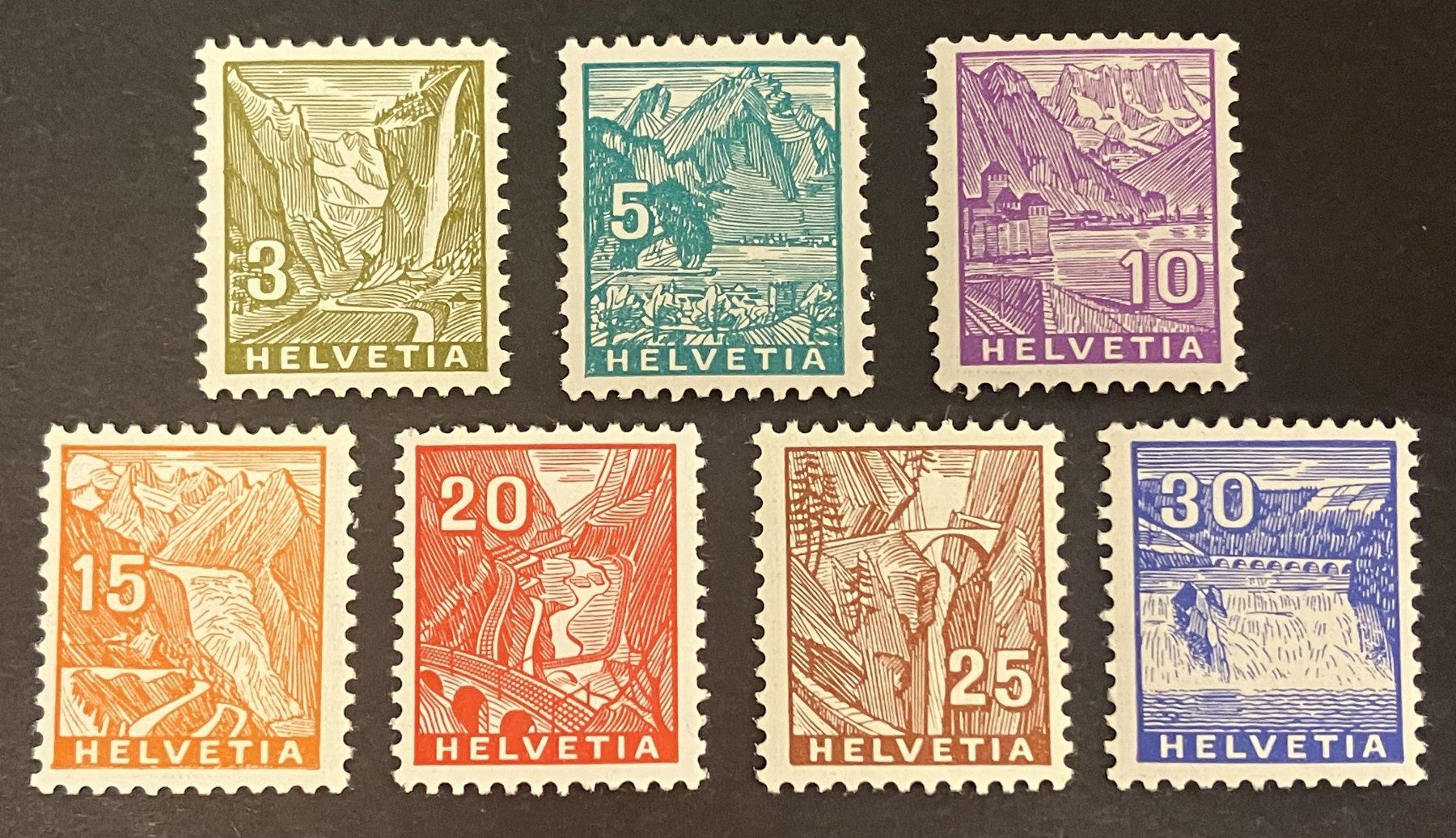 Tutti i francobolli: SATZ LANDSCHAFTSBILDER 1934** – Nuovo (secondo la descrizione) da Oberwil BL venduto da SALOB