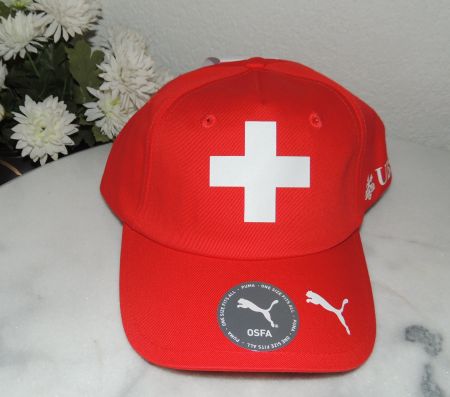 SCHÖNE KAPPE "SCHWEIZ" PUMA COTTON UNGETRAGEN 59 CM