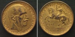 MAILAND 2 Lire 1928 VITTORIO EMANUELE III. Kupfer unz