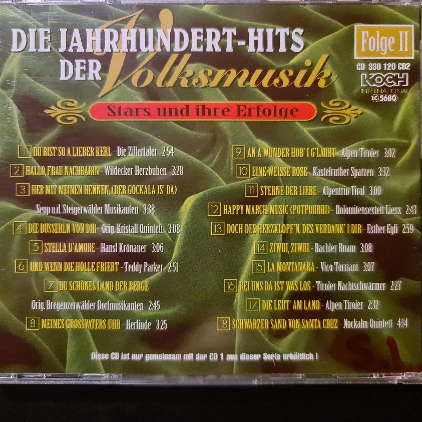 CD: Die Jahrhundert Hits der Volksmusik CD2 – Usato da Dintikon venduto da Vexi 1