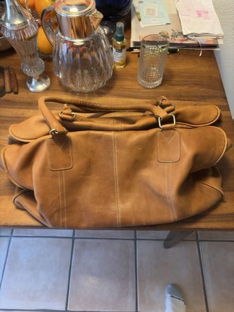 Reisetasche Leder hellbraun grosser Zustand gebraucht