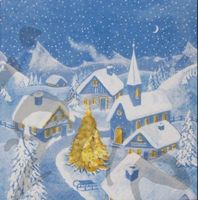 Serviette dorf im winter (w3) 2Stk.