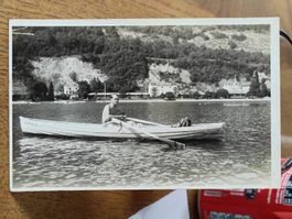 Echt Photo Karte / Worblaufen mit Ruderboot Neptun von 1935