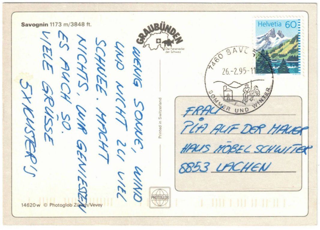 Cartoline postali: Savognin - 5 Bild AK – Usato da Binningen venduto da Mountainrider 1