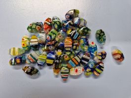 perles oval concassé mix 15/10mm Millefiori Murano 15 pcs