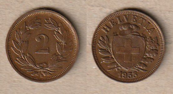 Toutes les monnaies: 2 Rappen 1933 – D'occasion à Allschwil par Coinfreak