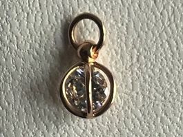 Anhänger 750 Rotgold mit Zirkonia 0.50, ohne Kette