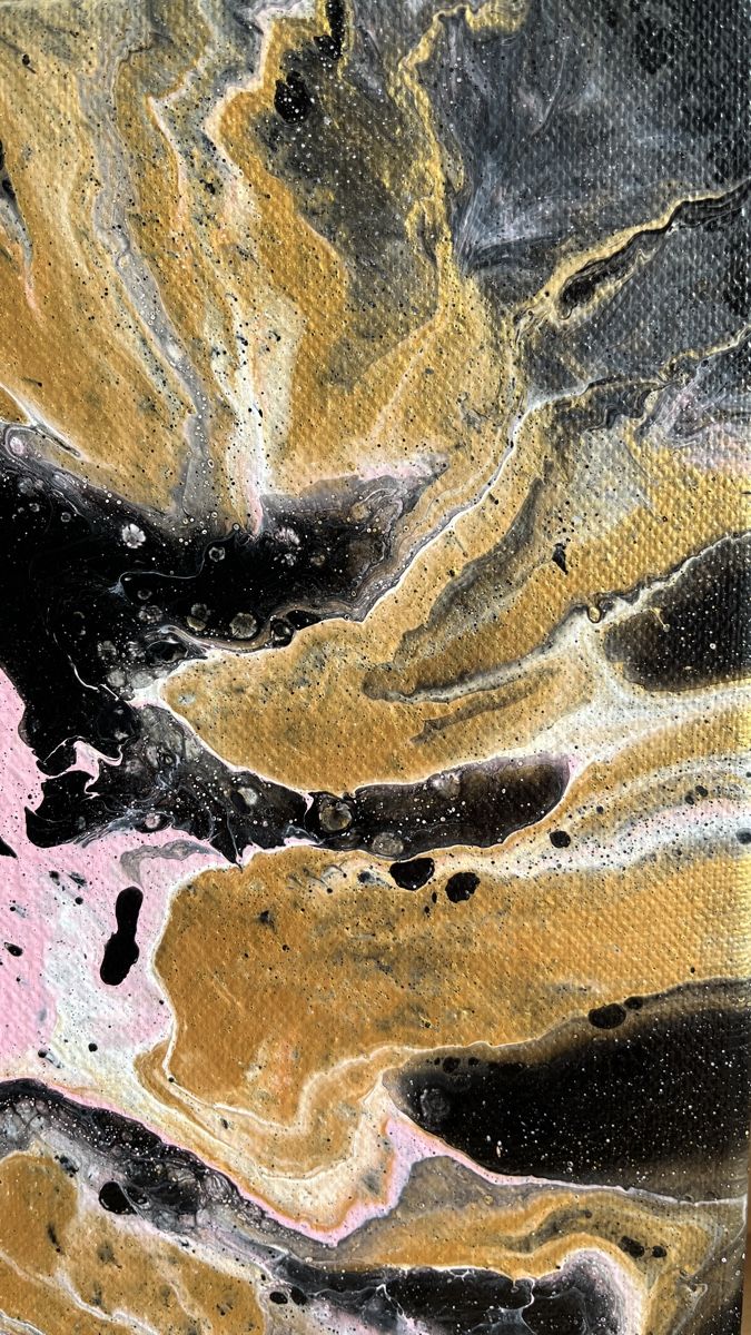 Gemälde: Abstraktes Acrylbild, Gold, Rosa, Schwarz – Neu (gemäss Beschreibung) aus Hochdorf von Jasminurschel 3