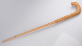 Buchsbaum Gehstock Geschnitzt -  Spazierstock 99cm - Asien