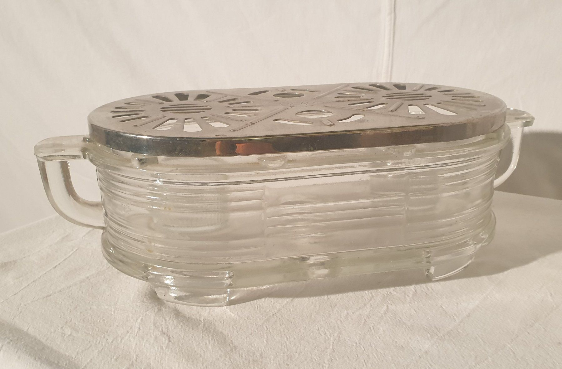 Piatti di portata: Kerzen-Rechaud Glas Art-Deo Design – Usato da Zürich venduto da Bobesfee