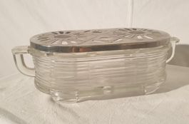 Kerzen-Rechaud Glas Art-Deo Design