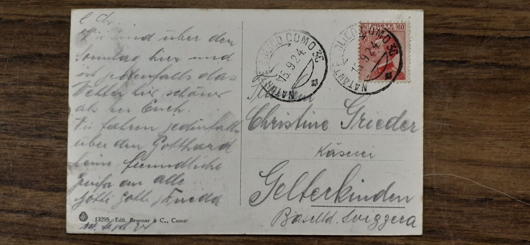 Cartoline postali: Ansichtskarte Lago di Como Schiff Elvetia – Usato da Mörschwil venduto da antiksalon 1