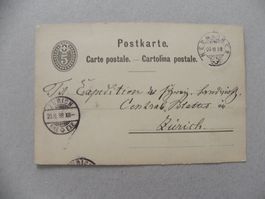 Postkarte Ganzsache Neunkirch SH Schaffhausen 1888 Post