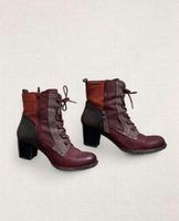 Stiefeletten Bugatti rot braun mit Schnürung Absatz