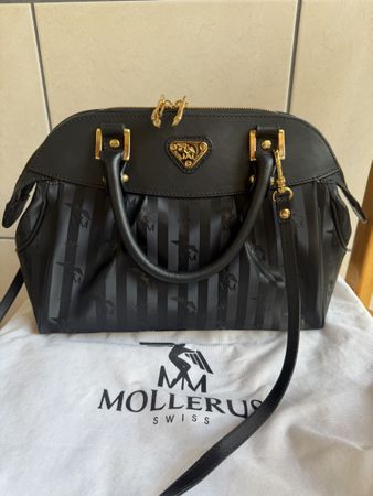 Maison Mollerus Handtasche Schwarz/Gold – neuwertig 