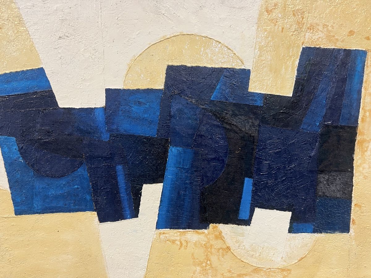 Tableaux: Tableau C. Martin "Composition bleue" 1996, unique!🎨🖼️ – D'occasion à Genève par Leboucheoreilles 1