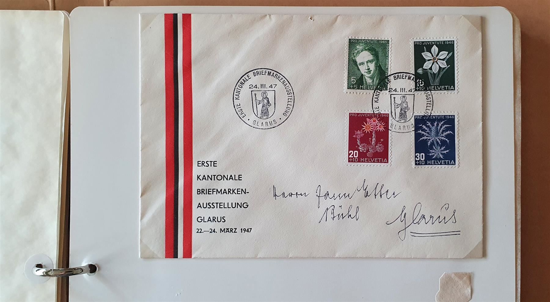 Alle Briefmarken: Sammlung Kanton Glarus im Ordner – Gebraucht aus Kreuzlingen von Rschweiz1 4