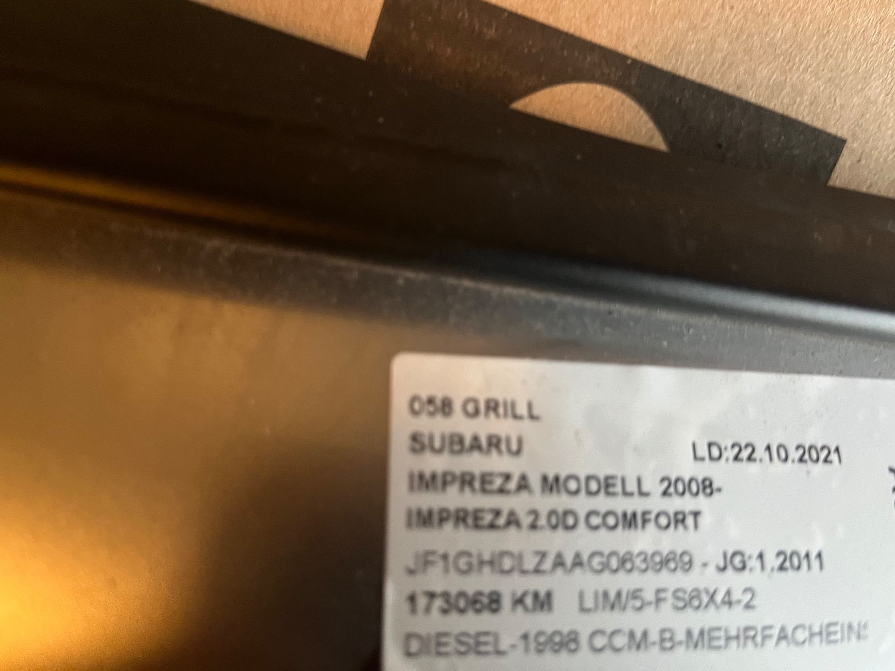 Subaru Alle Autoersatzteile: Kühlergrill Subaru Impreza – Gebraucht aus Dällikon von CH-Schrauber 1