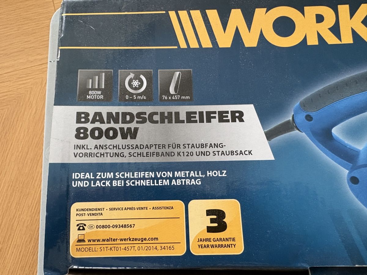 Apparecchi a nastro: Workzone Bandschleifer 800W – Usato da Lyss venduto da Innaja 2