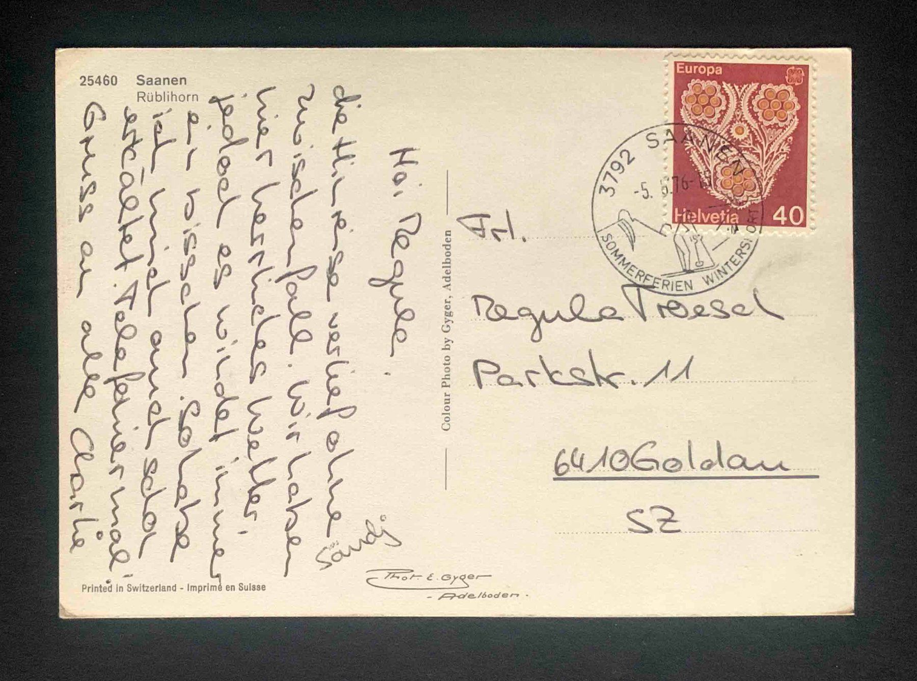 Cartoline postali: AK Saanen Rublihorn – Usato da Goldau venduto da artelier1 1