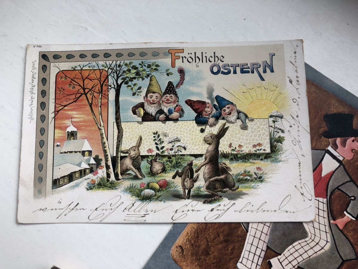 Cartoline postali: 9 lustige MOTIVE auf antiken ANSICHTSKARTEN – Usato da Lufingen venduto da Rac0 6