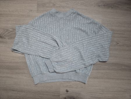 Pullover Chicorée gerippt grün-grau, Grösse XS