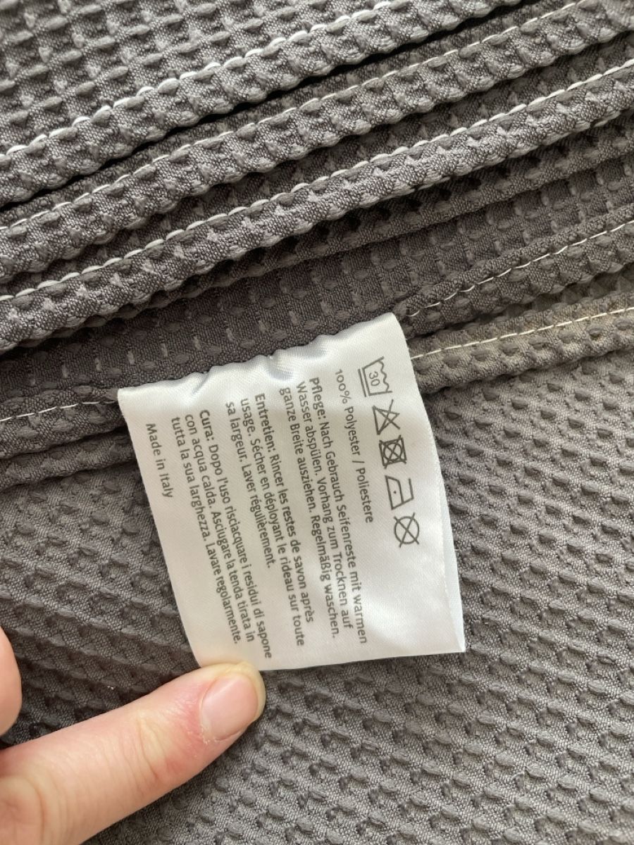 Docce: Duschvorhang Grau Waffelpiqué Polyester 120x180 – Usato da Basel venduto da kiko9 1