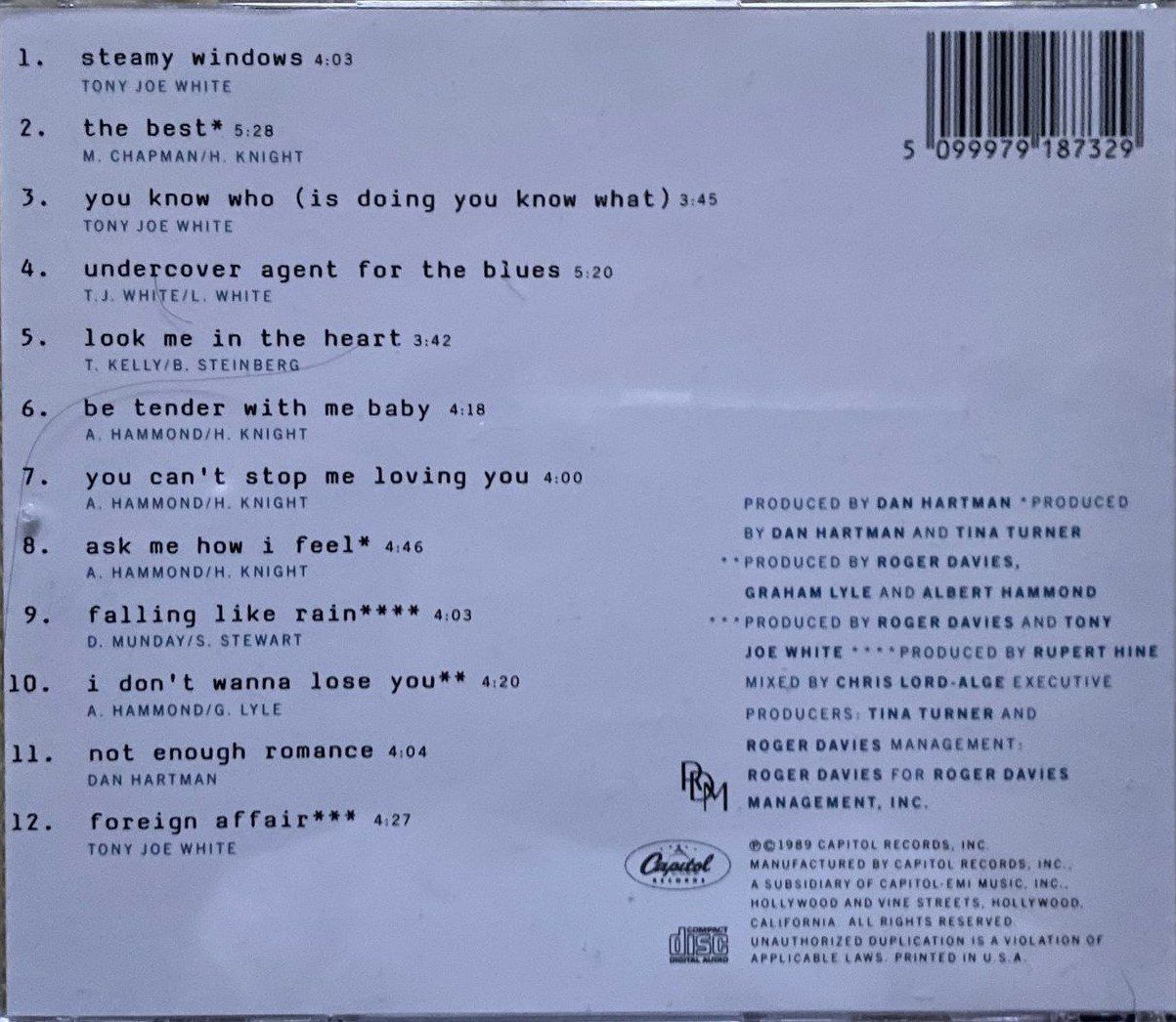 CD: Tina Turner - foreign affair – Usato da Wettingen venduto da Licht08 1