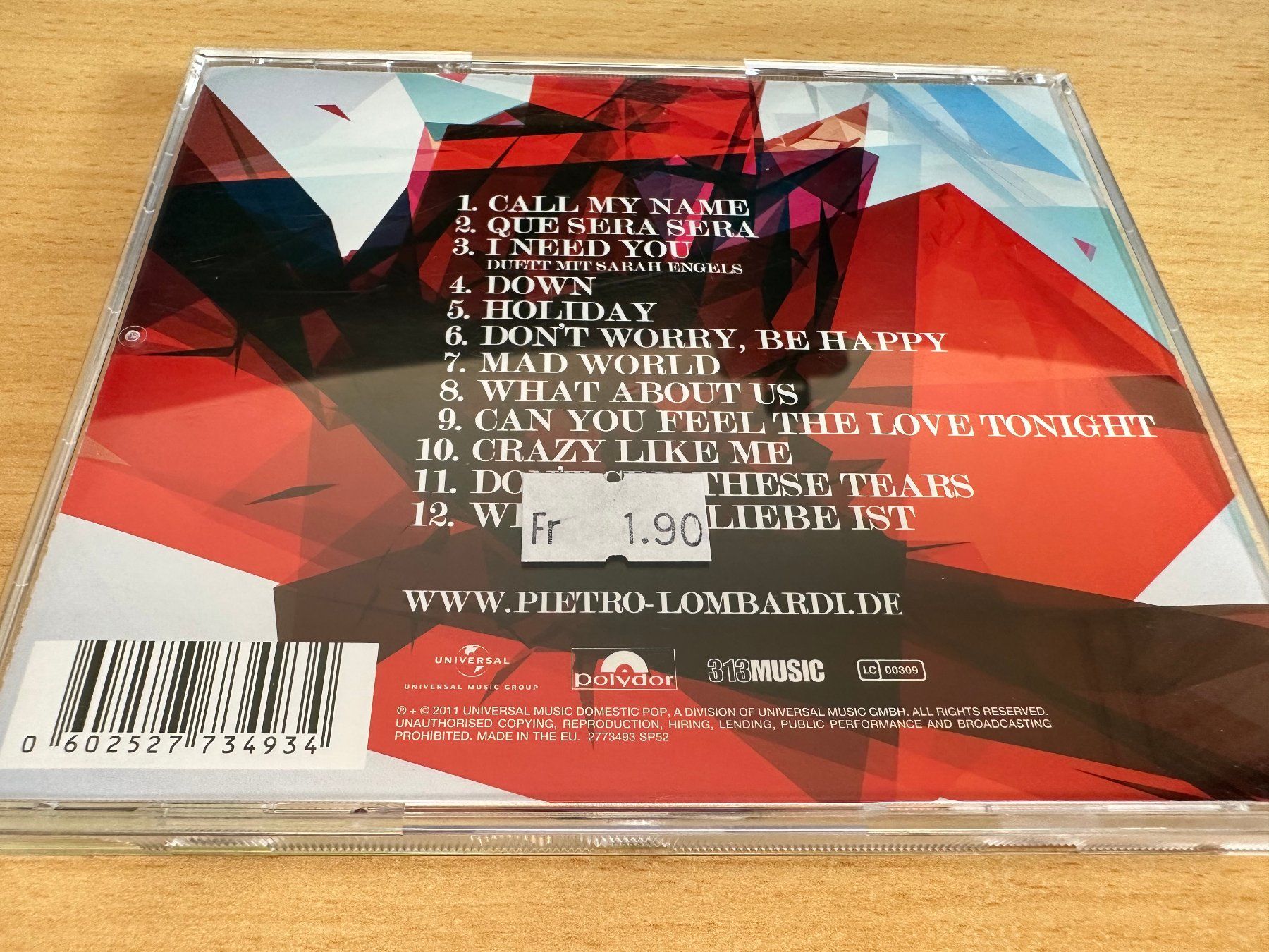 CD: Pietro Lombardi – Jackpot – Usato da Rikon im Tösstal venduto da Alpenmutz 1