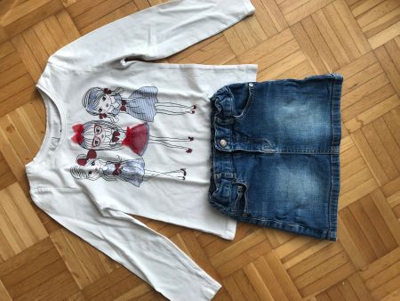 Jeans Rock von Lego Wear + Shirt C&A Grösse 116 - Porto 3.40