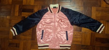 Evisu Kizzu Bomber Jacket Pink Navy Size 120 Good