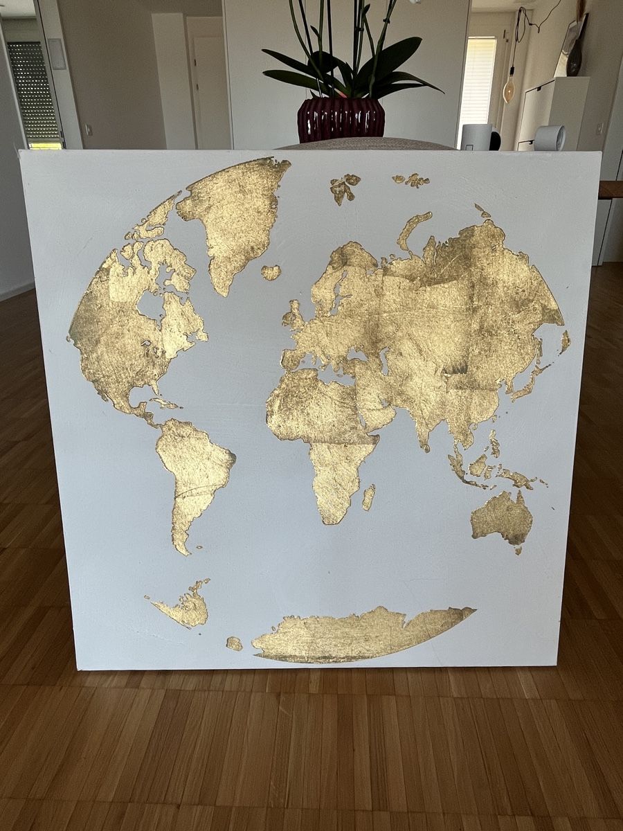 Poster & Bilder: Wandbild - Weltkarte in Gold – Gebraucht aus Fällanden von san_zp7s